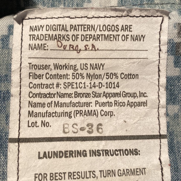 US Navy Digital Camouflage Pants - Picture 6 of 6
